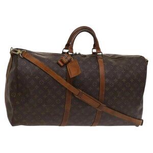 LOUIS VUITTON Monogram Keepall Bandouliere 60 Boston Bag M41412 LV Auth 121071